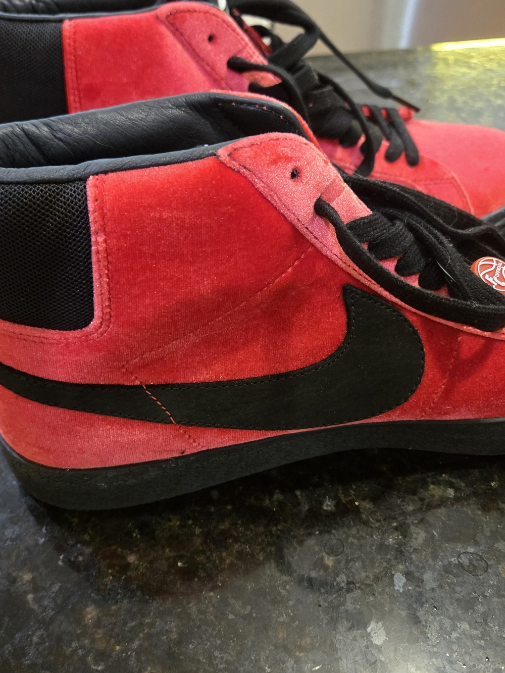 Nike Red and Black Suede NIKE SB FLIGHT NEW With TAGS-BOX High-Top Sneakers